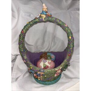 Jim Shore Heartwood Creek Easter Basket "On The Hunt For Easter" 2 Eggs 6010591